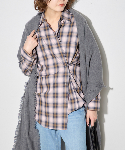 【NEW】ジャーナルスタンダード レサージュ（journal standard L’essage）/DEVEAUX/レーヨン チェックシャツ journal standard L'essage（ジャーナルスタンダード レサージュ