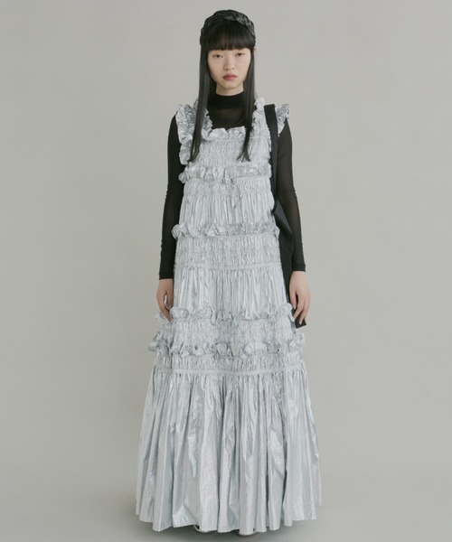 「PERNA」 ノースリーブワンピース LARGE ブルー レディースの画像