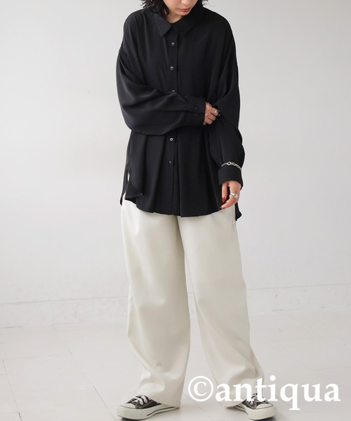 「antiqua」 長袖シャツ P ホワイト レディース_画像8