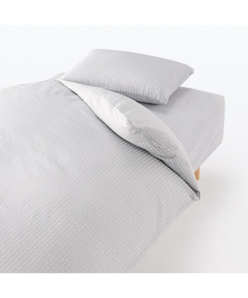 無印良品（MUJI） ベッド 寝具 綿 サッカー織 掛ふとんカバー・D