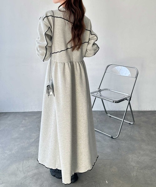 [FIRST MOOD] длинный рукав One-piece LARGE уголь женский 