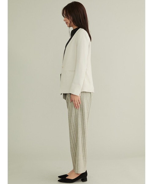 「TONAL」 ノーカラージャケット 38 モカ レディース_画像6