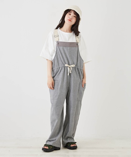 「CUBE SUGAR」 オーバーオール M グレー レディース_画像4