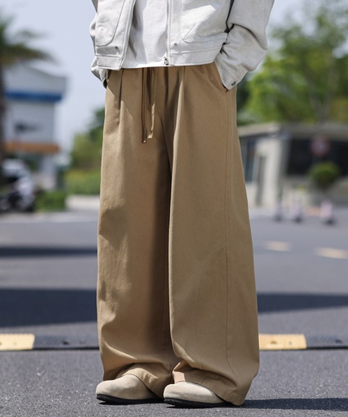 TOBEE チノパン ワイドルーズスラックス /ストレートチノパンツ メンズ