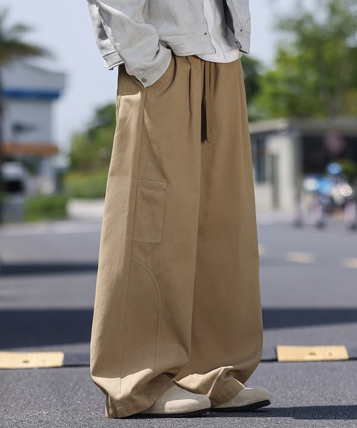 TOBEE チノパン ワイドルーズスラックス /ストレートチノパンツ メンズ