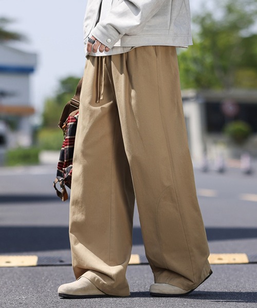 TOBEE チノパン ワイドルーズスラックス /ストレートチノパンツ メンズ