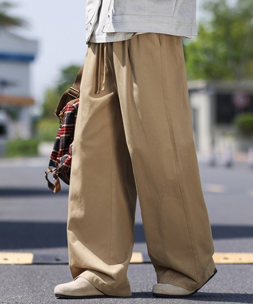 TOBEE チノパン ワイドルーズスラックス /ストレートチノパンツ メンズ