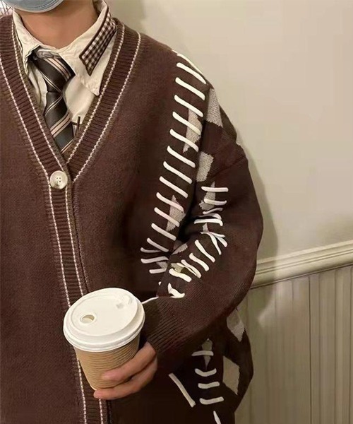 「WESTSEA」 ニットカーディガン L ブルー メンズ_画像6