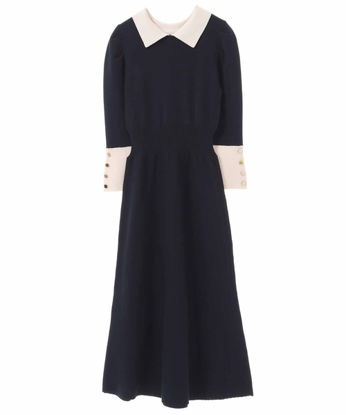 「31 Sons de mode」 ノースリーブワンピース 36 ネイビー レディース_画像3
