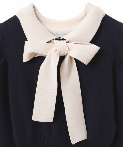 「31 Sons de mode」 ノースリーブワンピース 36 ネイビー レディース_画像4