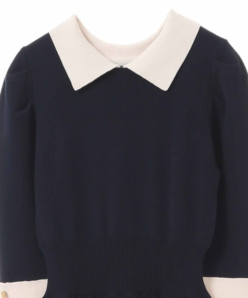 「31 Sons de mode」 ノースリーブワンピース 36 ネイビー レディース_画像5