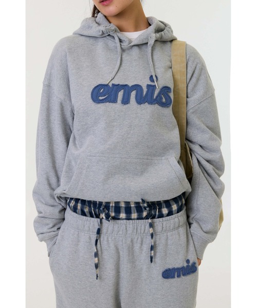 emis トレーナー スウェット COLOR-BLOCK APPLIQUE HOODIE レディース 