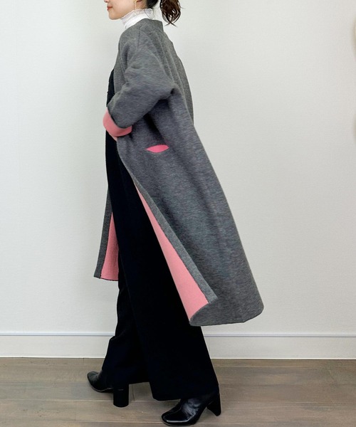 「PICCIN」 ニットカーディガン M ベージュ レディース_画像4