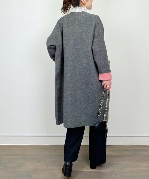 「PICCIN」 ニットカーディガン M ベージュ レディース_画像5