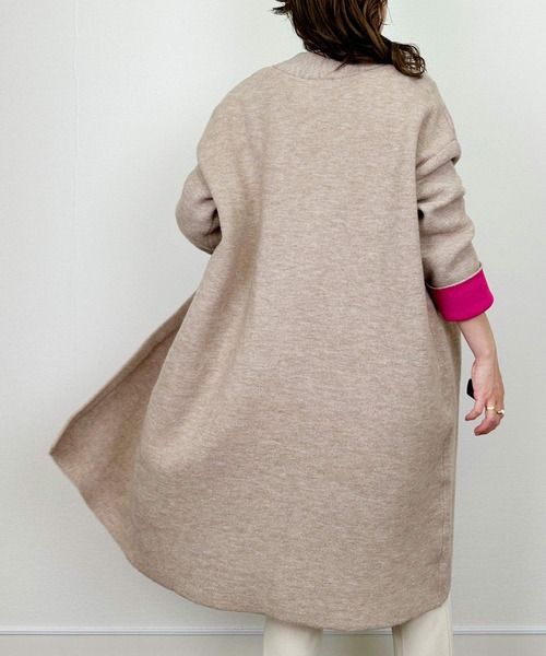 「PICCIN」 ニットカーディガン M ベージュ レディース_画像7