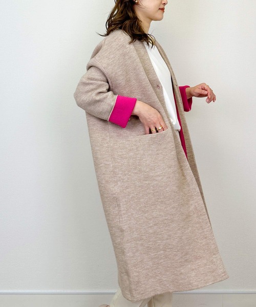 「PICCIN」 ニットカーディガン M ベージュ レディース_画像8