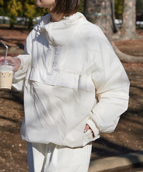 「grandcanyon」 ナイロンブルゾン LARGE アイボリー レディース_画像4