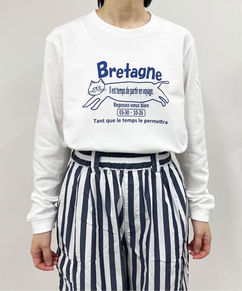 vent blanc（ヴァンブラン） tシャツ ブルターニュCAT プリントTEE