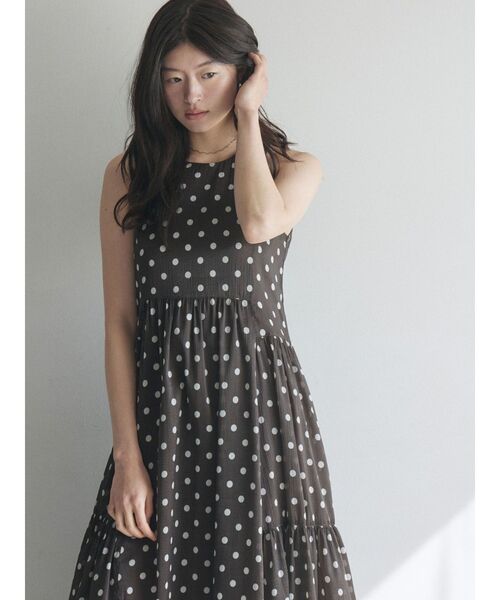 ワンピース 3WAYシアードットプリントギャザーフレアワンピース 「夏服」の画像
