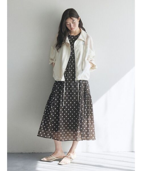 ワンピース 3WAYシアードットプリントギャザーフレアワンピース 「夏服」の画像