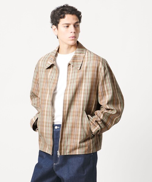 コート ジャケット 「LOEFF」チェック スイングトップ MENS メンズの画像