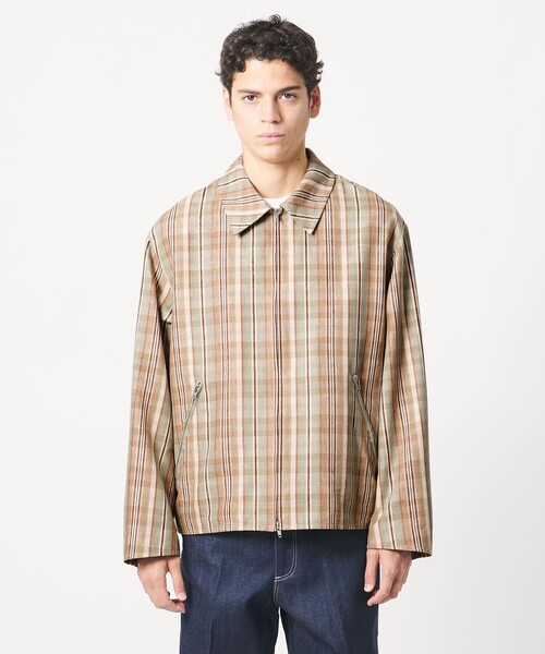 コート ジャケット 「LOEFF」チェック スイングトップ MENS メンズの画像