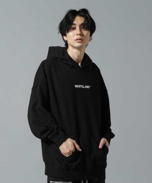 「WHITELAND」 プルオーバーパーカー LARGE ブラック メンズ_画像3