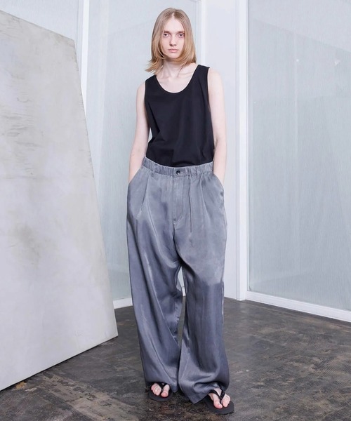VOAAOV（ヴォアーブ） パンツ 「VOAAOV」PIGMENT CUPRO Tuck Wide