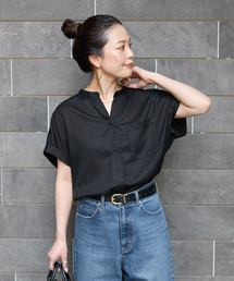 ke様　TICCA｜セルロースシルクシャツブラウス　ブラック　フリー B.C STOCK（ベーセーストック） ブラウス シャツ 「追加6」手洗い可
