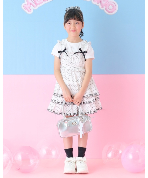 mezzo piano パンツ カットワーク刺しゅう 段々キュロットスカート