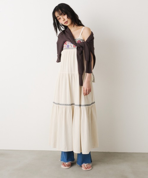 Unitage（ユニテージ） ワンピース ティアード刺繍sun dress