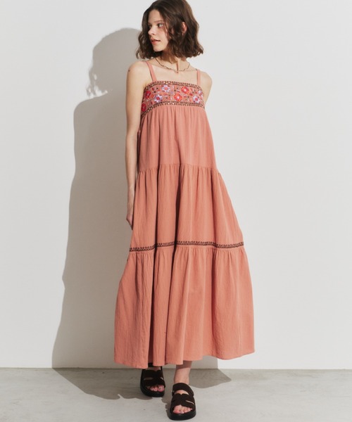 Unitage（ユニテージ） ワンピース ティアード刺繍sun dress