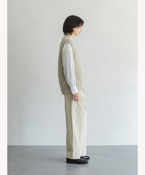 「enchainement」 ノースリーブニット フリー ライトグレー レディース_画像6