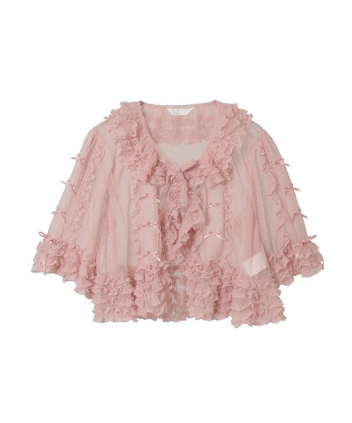 PINK HOUSE（ピンクハウス） ブラウス シャツ ドットチュールボレロ風