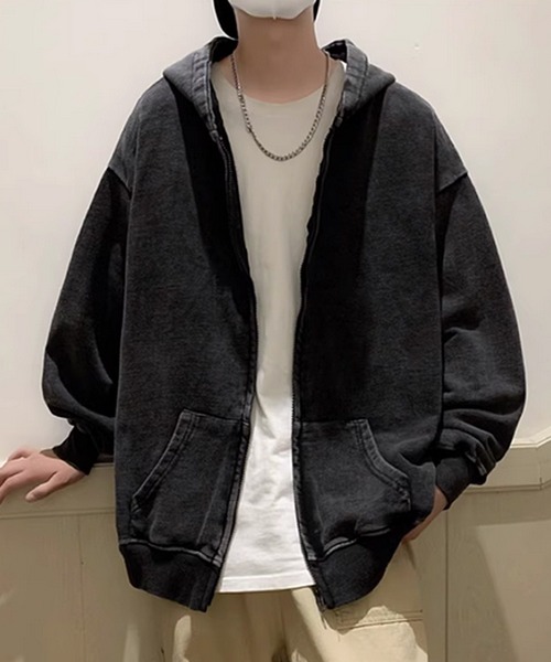 「.KOM」 ジップアップパーカー L ブラック メンズ_画像3