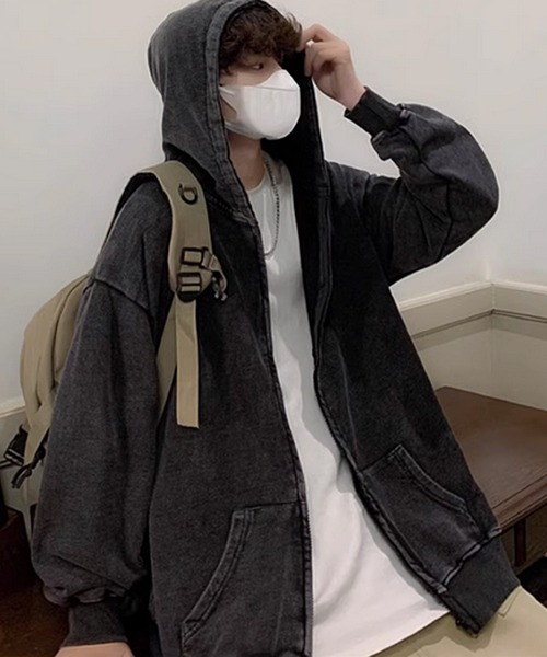 「.KOM」 ジップアップパーカー L ブラック メンズ_画像8