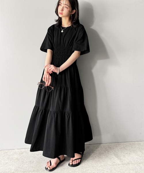 「classicalelf」 半袖ワンピース LARGE ブラック レディース_画像2