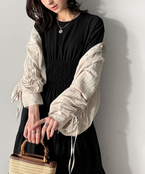 「classicalelf」 半袖ワンピース LARGE ブラック レディース_画像7