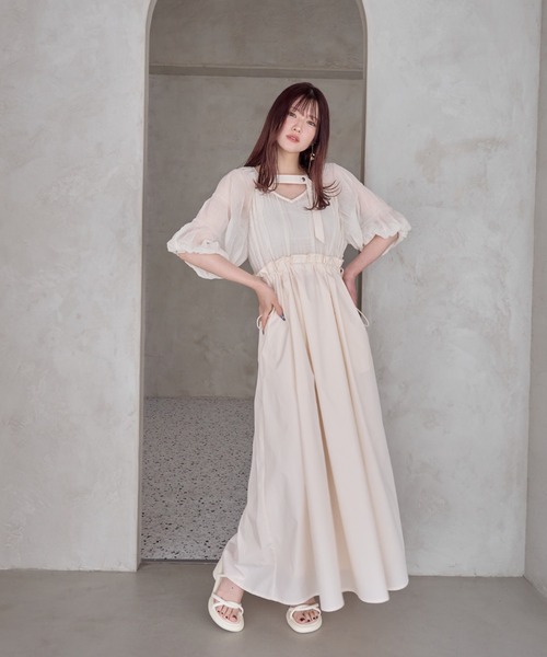 「mellowneon」 7分袖ワンピース MEDIUM ブラック レディース_画像3