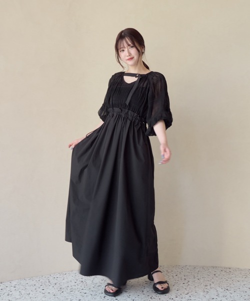 「mellowneon」 7分袖ワンピース MEDIUM ブラック レディース_画像7