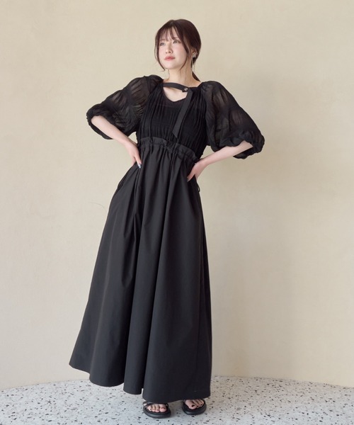 「mellowneon」 7分袖ワンピース MEDIUM ブラック レディース_画像8