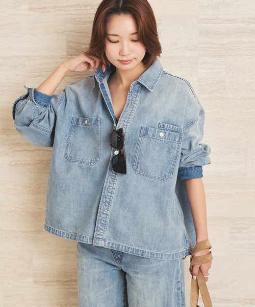 plage（プラージュ） ブラウス シャツ ballon denim シャツ レディース