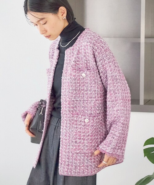 LINTON（リントン） ジャケット ノーカラージャケット ツイード