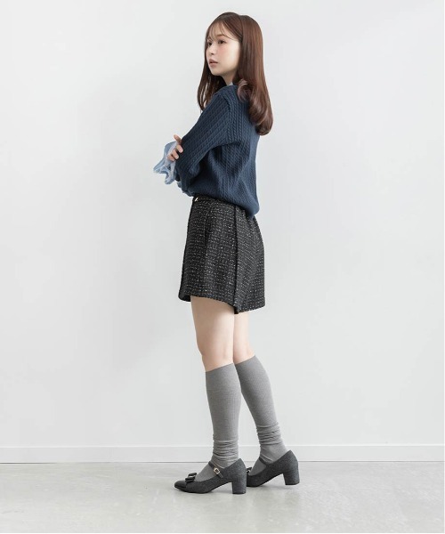 RANDA（ランダ） パンツ ハイウエストツイードショートパンツ
