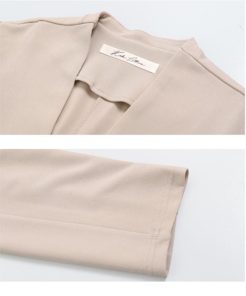 ［レナっこさま専用］overEノーカラーハイストレッチジョーゼットジャケット レナっこさま専用］overEノーカラーハイストレッチジョーゼット