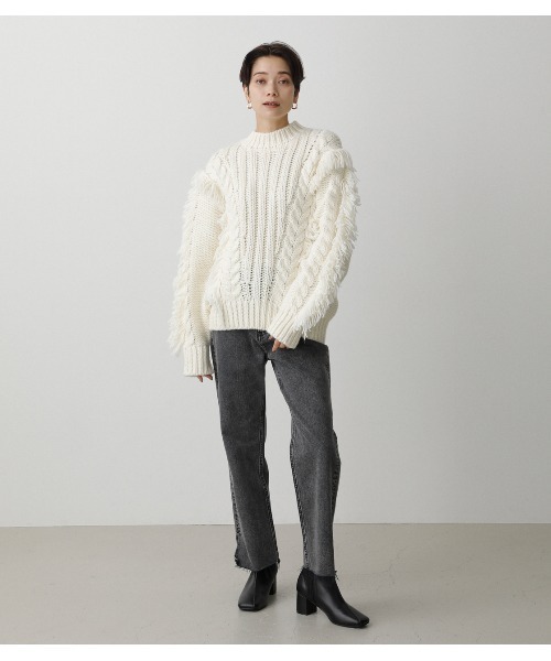 AZUL BY MOUSSY（アズールバイマウジー） ニット FRINGE CABLE KNIT