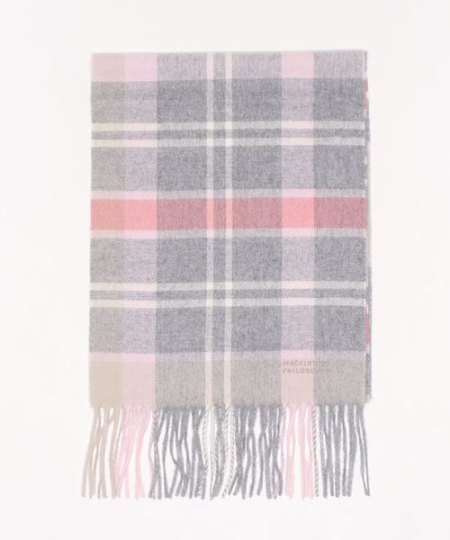 美品 現行 マッキントッシュ カシミヤ100% 大判ストール マフラー チェック MACKINTOSH PHILOSOPHY（マッキントッシュフィロソフィー） マフラー