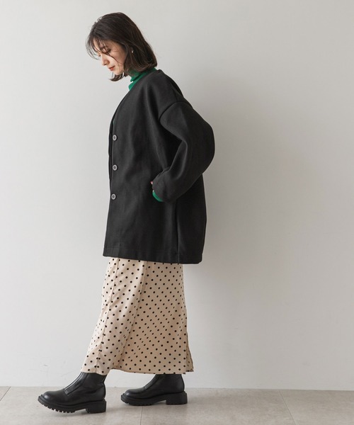 rectangle（レクタングル） メルトンミディコクーンコート レディース