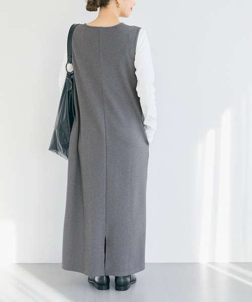 ジャンパースカート エンボス加工Vネックワンピース | coca | 07