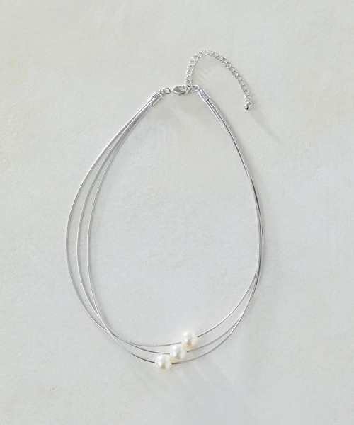ear PAPILLONNER ネックレス 3連ポイントパールネックレス